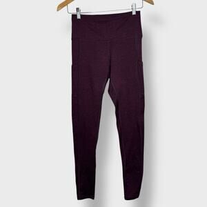Aerie Chill Play Move 7/8 Leggings Medium Maroon Pocket Athleisure Workout Gym